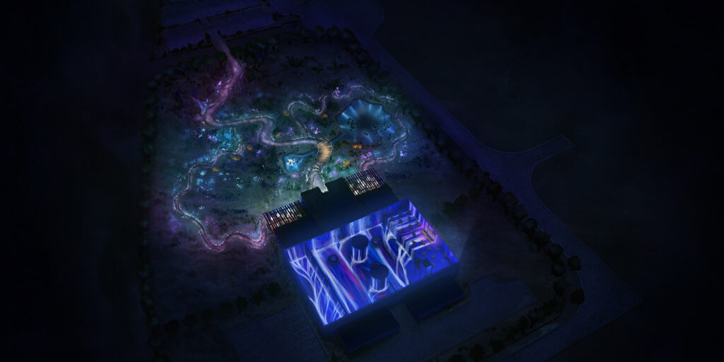 An aerial view of the imaginariium